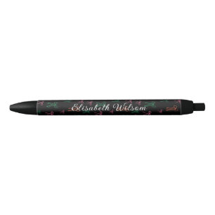 Modern Monogram Kleurrijk Strik Patroon Zwart Zwarte Inkt Pen