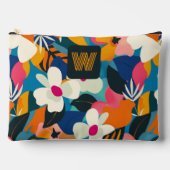 Modern Monogram Kleurrijke Retro Bloemen Patroon Etui (Voorkant)