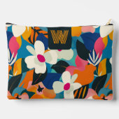 Modern Monogram Kleurrijke Retro Bloemen Patroon Etui (Achterkant)