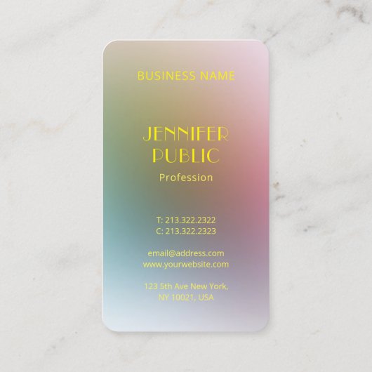 Modern Monogram Kleurrijke Sjabloon Visitekaartje (Achterkant)