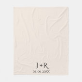 Modern Monogram koppel huwelijksgeschenk Huwelijks Fleece Deken (Voorkant)
