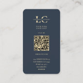 Modern Monogram L Donkerblauw Professional Logo Visitekaartje (Achterkant)