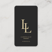 Modern Monogram L Elegant Company Logo Zwart Goud Visitekaartje (Voorkant)