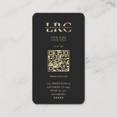 Modern Monogram L Elegant Company Logo Zwart Goud Visitekaartje (Achterkant)