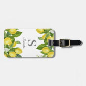 Modern Monogram Lemon Citrus Bagagelabel (Voorkant horizontaal)
