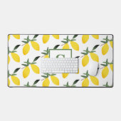 Modern Monogram Lemon Citrus Bureaumat (Keyboard & Muis)