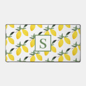 Modern Monogram Lemon Citrus Bureaumat (Voorkant)