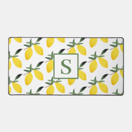 Modern Monogram Lemon Citrus Bureaumat