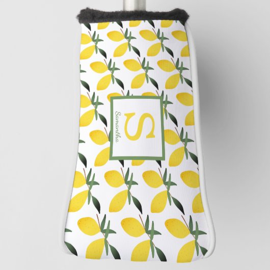 Modern Monogram Lemon Citrus Golfheadcover (Draai 90)