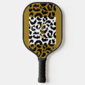 Modern Monogram Leopard Dierlijke Huidpatroon Pickleball Paddle (Achterkant)