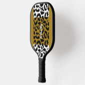Modern Monogram Leopard Dierlijke Huidpatroon Pickleball Paddle (Links)