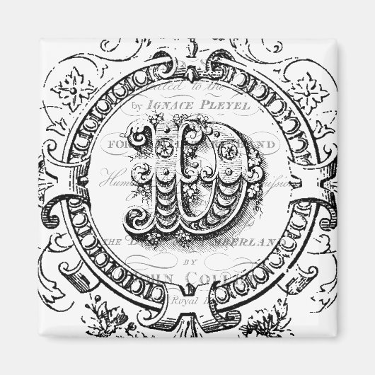 modern monogram letter D Magneet (Voorkant)