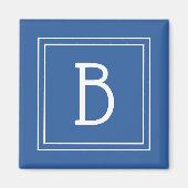 Modern Monogram Letter Initiaal Sjabloon Royal Blu Magneet (Voorkant)