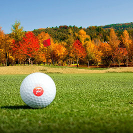 Modern monogram letter P sinaasappel koraal roze Golfballen