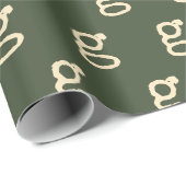 Modern Monogram Letter Typewriter Typografie Green Cadeaupapier (Rol Hoek)