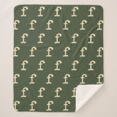Modern Monogram Letter Typewriter Typografie Green Sherpa Deken (Voorkant)