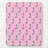 Modern Monogram Letter Typewriter Typography Pink  Muismat (Voorkant)