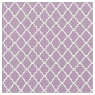 Modern Monogram Licht Paars Quatrefoil Patroon Stof