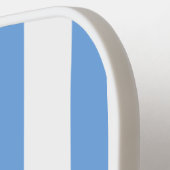 Modern Monogram Lichtblauwe Strepen Girly Pickleball Paddle (Links Detail)