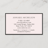 Modern, Monogram, Lichtroze Visitekaartje (Achterkant)