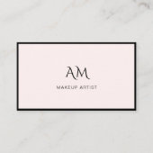 Modern, Monogram, Lichtroze Visitekaartje (Voorkant)