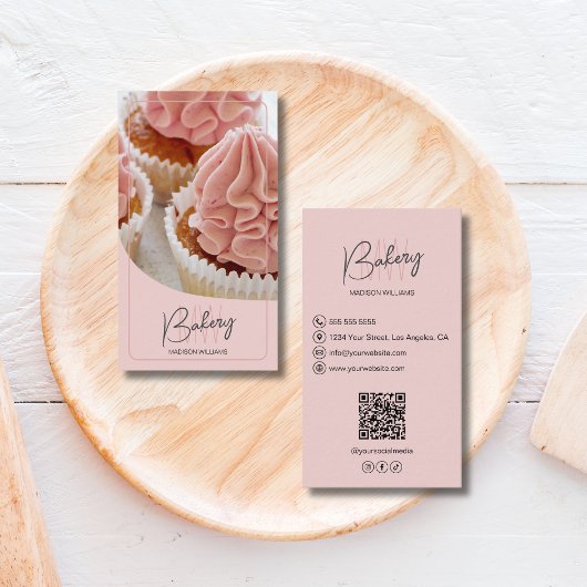 Modern Monogram Logo Bakery Pastry Chef Visitekaartje