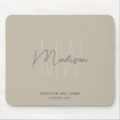 Modern Monogram Logo Beige Consultant Muismat (Voorkant)