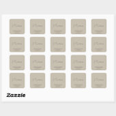 Modern Monogram Logo Beige Consultant Vierkante Sticker (Vel)