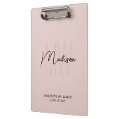 Modern Monogram Logo Blush Pink Consultant Klembord (Links)