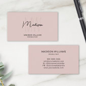 Modern Monogram Logo Blush Pink Consultant Visitekaartje