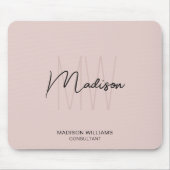 Modern Monogram Logo Blush Roze Consultant Muismat (Voorkant)