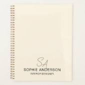 Modern Monogram Logo Cream Professional Business Planner (Voorkant)