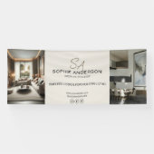 Modern Monogram Logo Foto Professioneel Bedrijf Spandoek (Horizontaal)