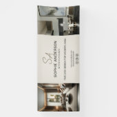 Modern Monogram Logo Foto Professioneel Bedrijf Spandoek (Verticaal)