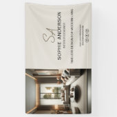 Modern Monogram Logo Foto Professioneel Bedrijf Spandoek (Verticaal)