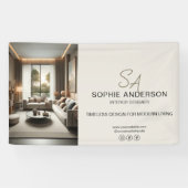 Modern Monogram Logo Foto Zakelijk Professioneel Spandoek (Horizontaal)