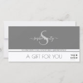 Modern Monogram Logo Gray & White Cadeaucertificaa (Voorkant)