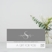 Modern Monogram Logo Gray & White Cadeaucertificaa (Staand voorkant)