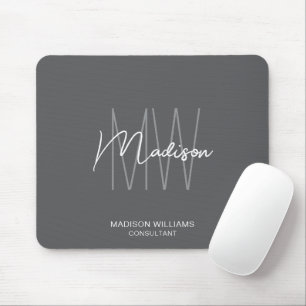Modern Monogram Logo Grijze Consultant Muismat
