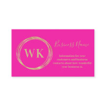 Modern Monogram Logo Hot Pink Gold
