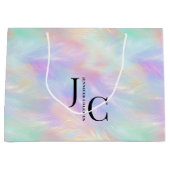 Modern Monogram Logo Iridescent Opal Stijlvol Groot Cadeauzakje (Voorkant)