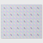 Modern Monogram Logo Iridescente Opal Stijlvol Cadeaupapier (Vlak)