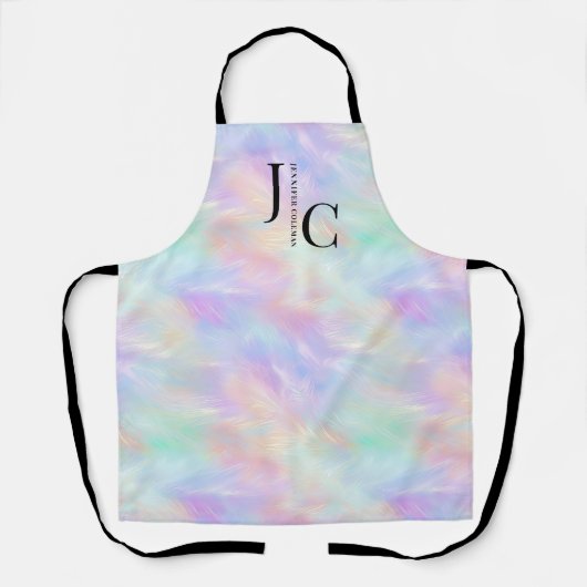 Modern Monogram Logo iriserend opaal stijlvol Schort (Voorkant)