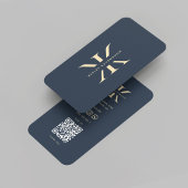 Modern Monogram Logo K Donkerblauw Goud Profession Visitekaartje