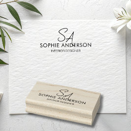 Modern Monogram Logo Professioneel Bedrijf Rubberstempel