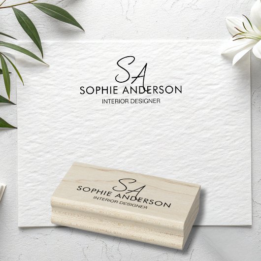 Modern Monogram Logo Professioneel Bedrijf Rubberstempel