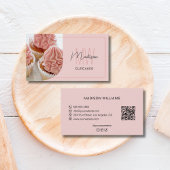 Modern Monogram Logo QR Bakery Pastry Chef Visitekaartje