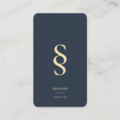Modern Monogram Logo S Donkerblauw Professioneel Visitekaartje (Voorkant)
