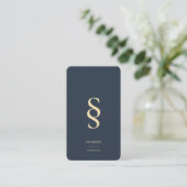 Modern Monogram Logo S Donkerblauw Professioneel Visitekaartje (Staand voorkant)