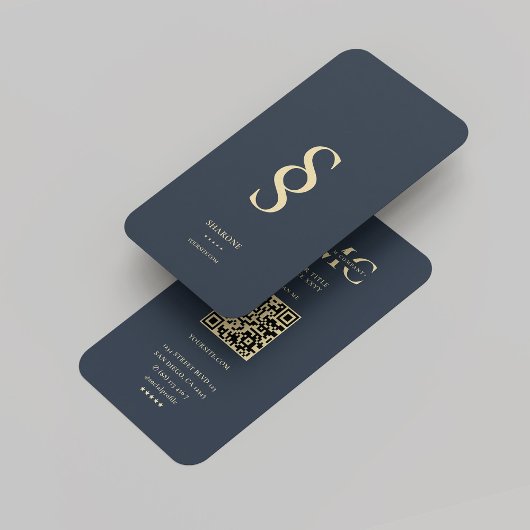 Modern Monogram Logo S Donkerblauw Professioneel Visitekaartje